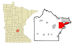 Wright County Minnesota Incorporated and Unincorporated areas St. Michael Highlighted
